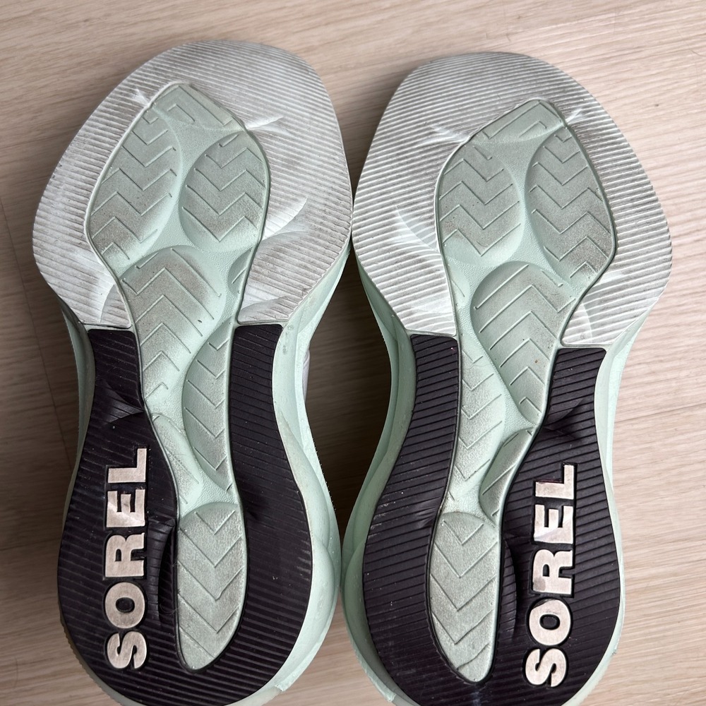 Sorel Kinetic Impact Womens 6 White Seafoam Mint Green Strap Mid Sneakers NL4818 - Picture 5 of 6